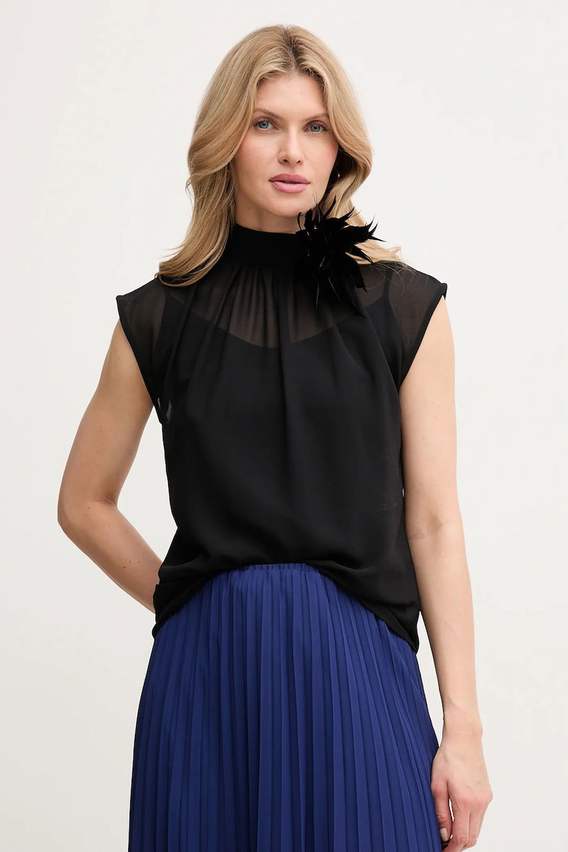 Silvian Heach bluză MANGUE culoarea negru, uni, CVP25016BL