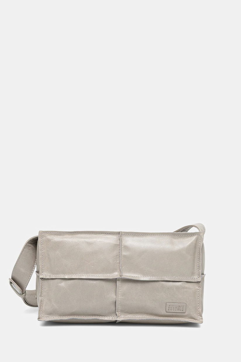 MM6 Maison Margiela poșetă de piele culoarea gri, SB5WD0031.P8490.T1019