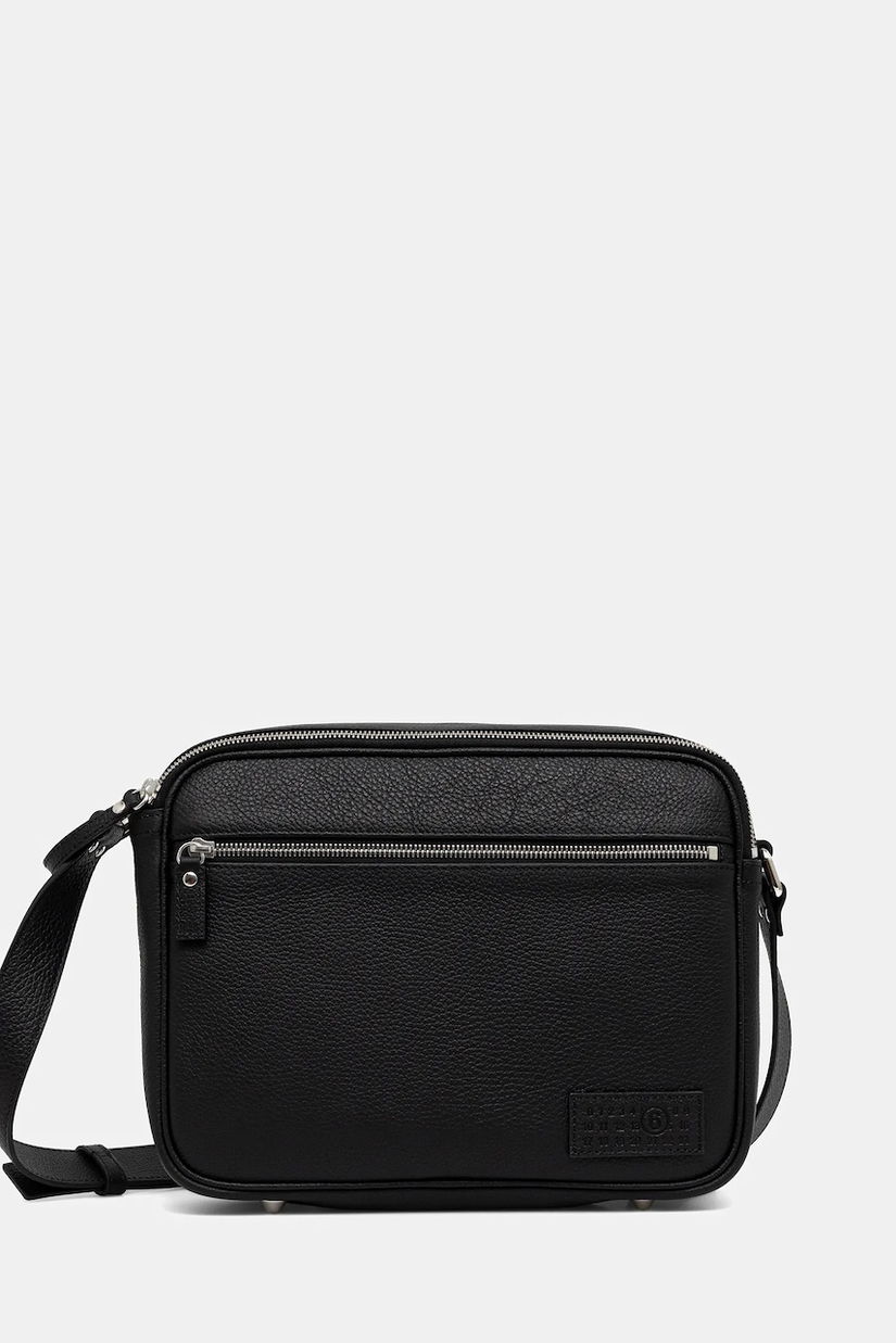 MM6 Maison Margiela borsetă de piele culoarea negru, SB6ZH0025.P8326.T8013