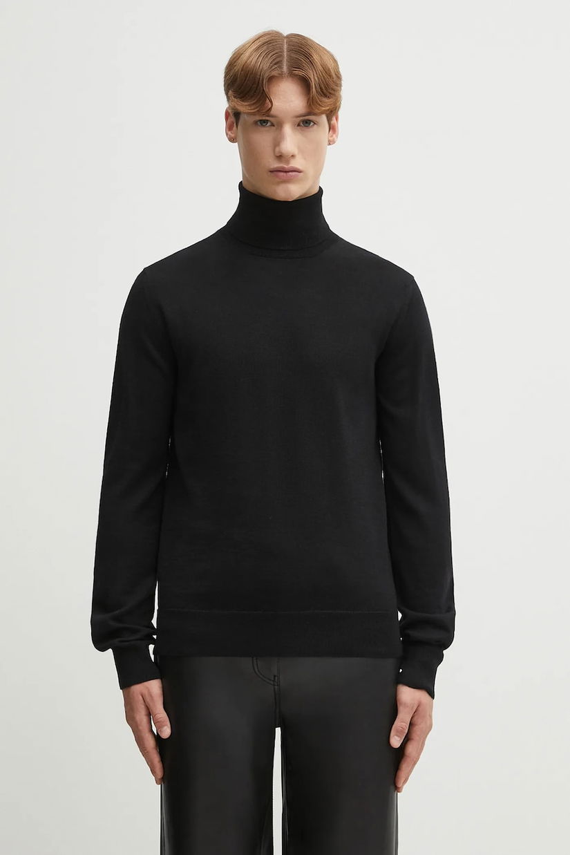 MM6 Maison Margiela pulover de lână culoarea negru, light, cu guler, SH0HA0006.M13133.900