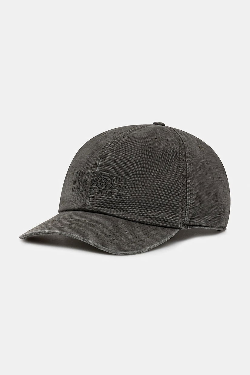 MM6 Maison Margiela șapcă de baseball din bumbac culoarea gri, SH0TC0005.M35346.860