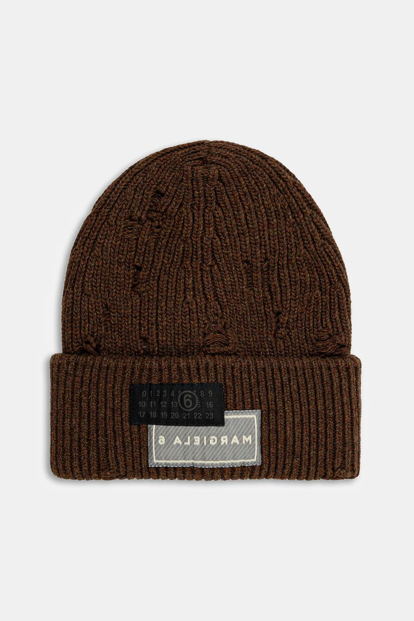 MM6 Maison Margiela căciulă de lână culoarea maro, SH0TB0001.M13138.142M