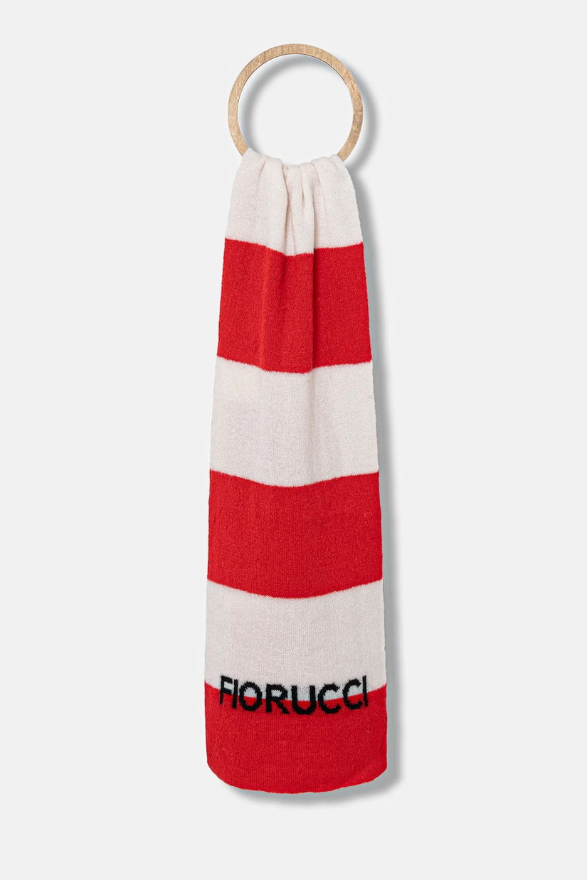 Fiorucci esarfa de lână Logo Alpaca culoarea rosu, cu imprimeu, W02FPASC470KN11RD02