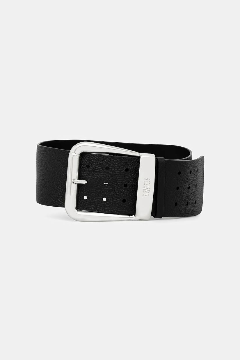 MM6 Maison Margiela curea de piele culoarea negru, SA5TP0016.P8326.T8013