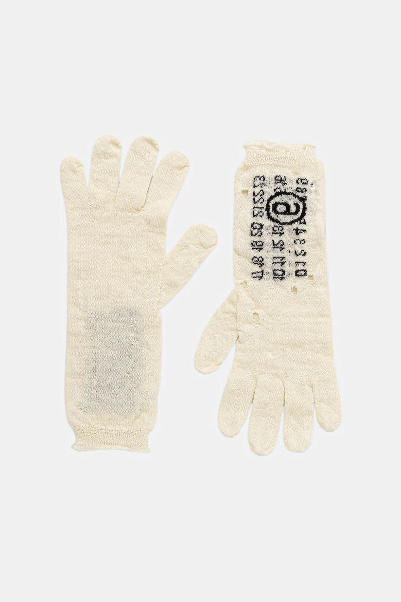 MM6 Maison Margiela mănuși de lână culoarea bej, S52TS0043.M13135.103