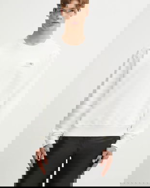 MM6 Maison Margiela hanorac de bumbac culoarea bej, cu imprimeu, SH2GU0025.M25024.101