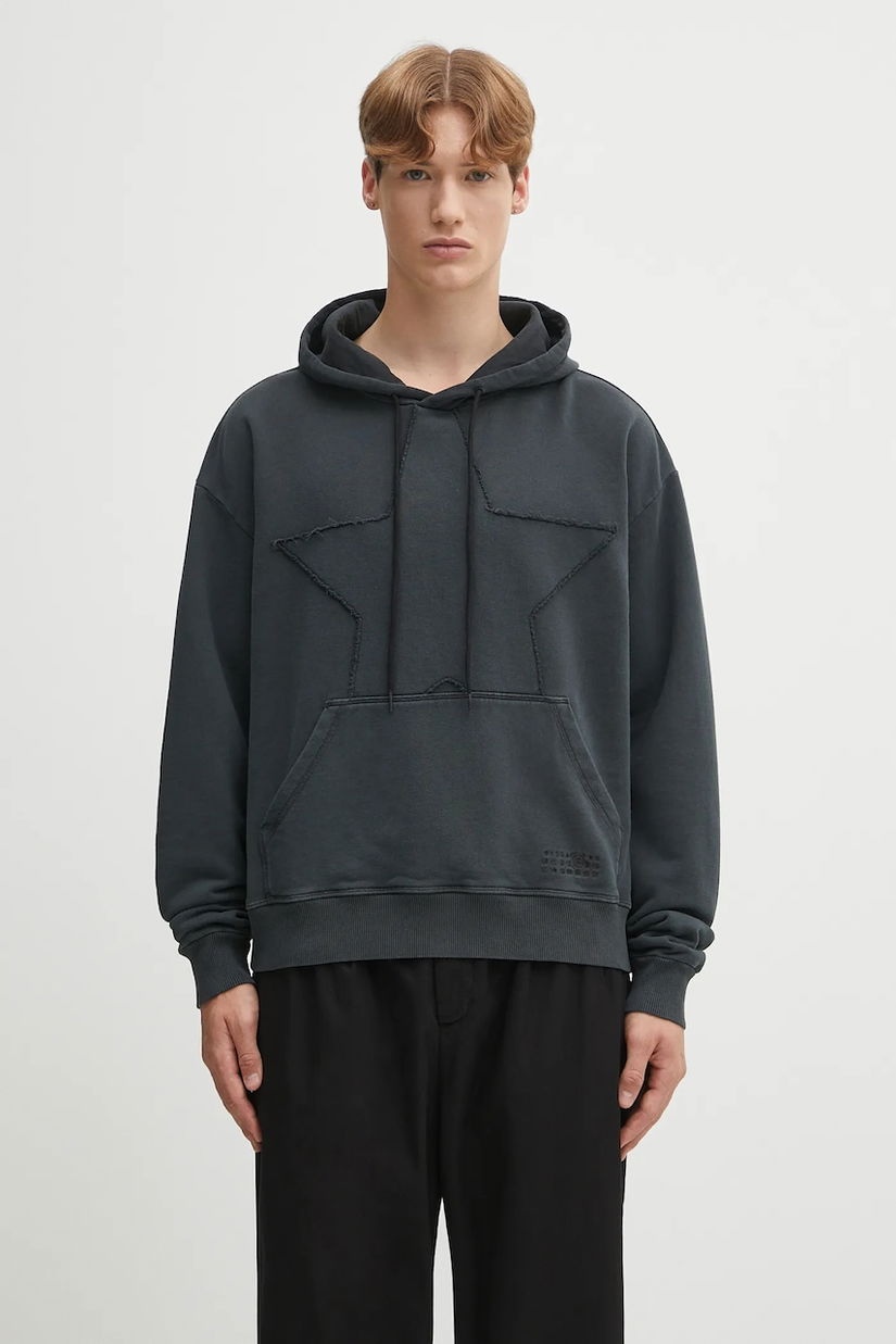 MM6 Maison Margiela hanorac de bumbac culoarea negru, cu glugă, uni, SH2GU0022.M25024.899