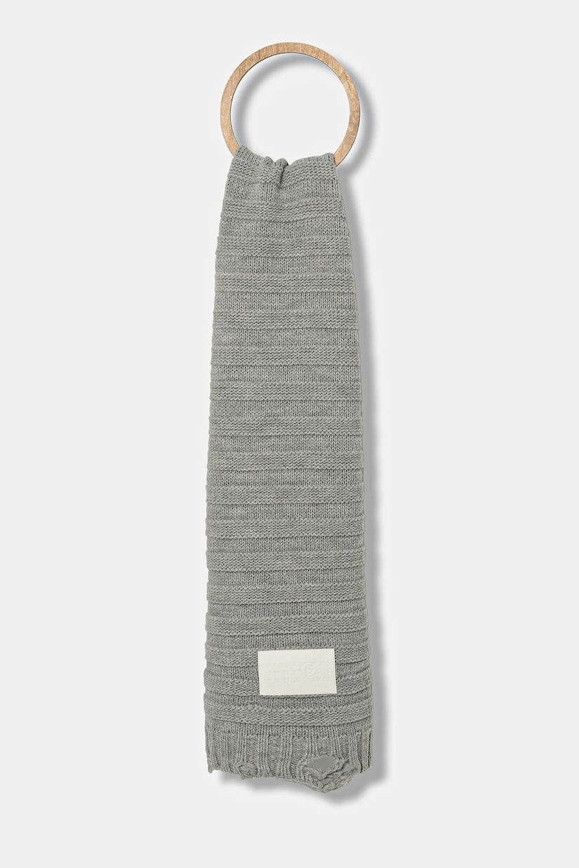 MM6 Maison Margiela eșarfă de lână culoarea gri, uni, S52TE0054.M13040.857M