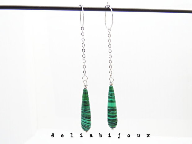 Cercei handmade unicat - malachit (cod1283)
