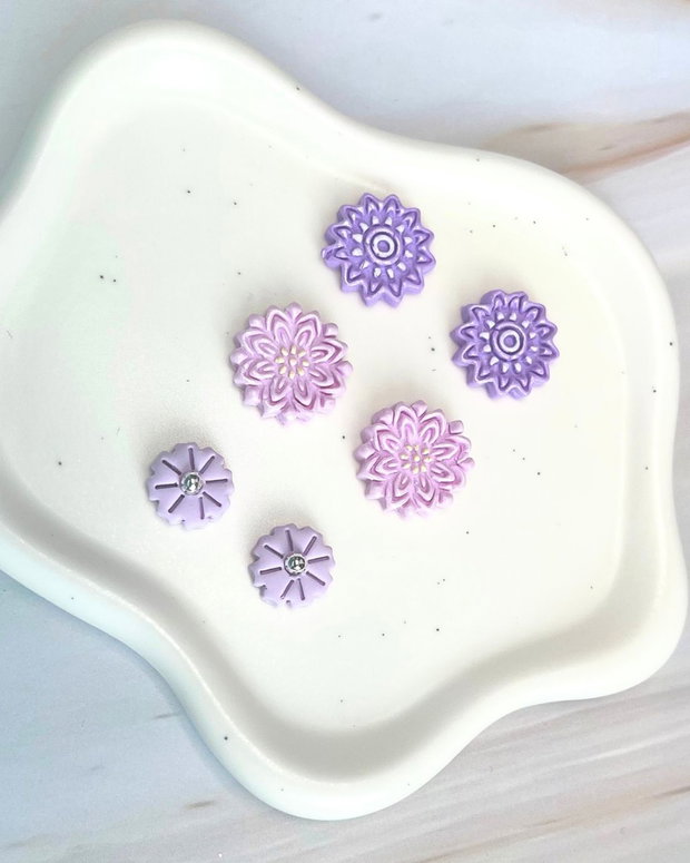 Set cercei din lut polimeric LAVENDER DREAMS #C0062