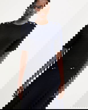 Morgan rochie din amestec de lână culoarea albastru marin, mini, evazati, RMCOL