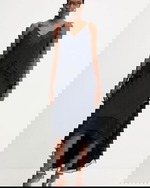 BOSS rochie culoarea albastru marin, maxi, evazati, 50542856