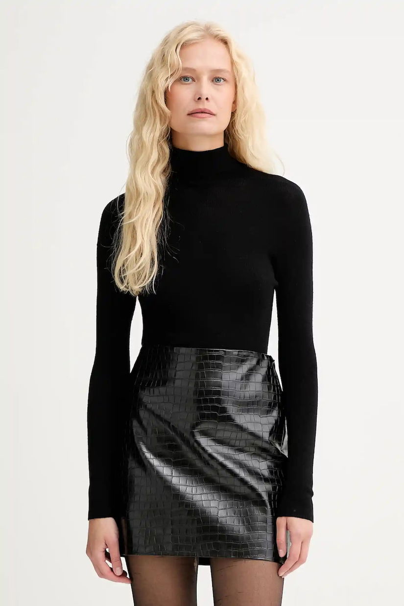 ISABELLE BLANCHE pulover de lână culoarea negru, light, cu guler, IS25FW-M111-F001