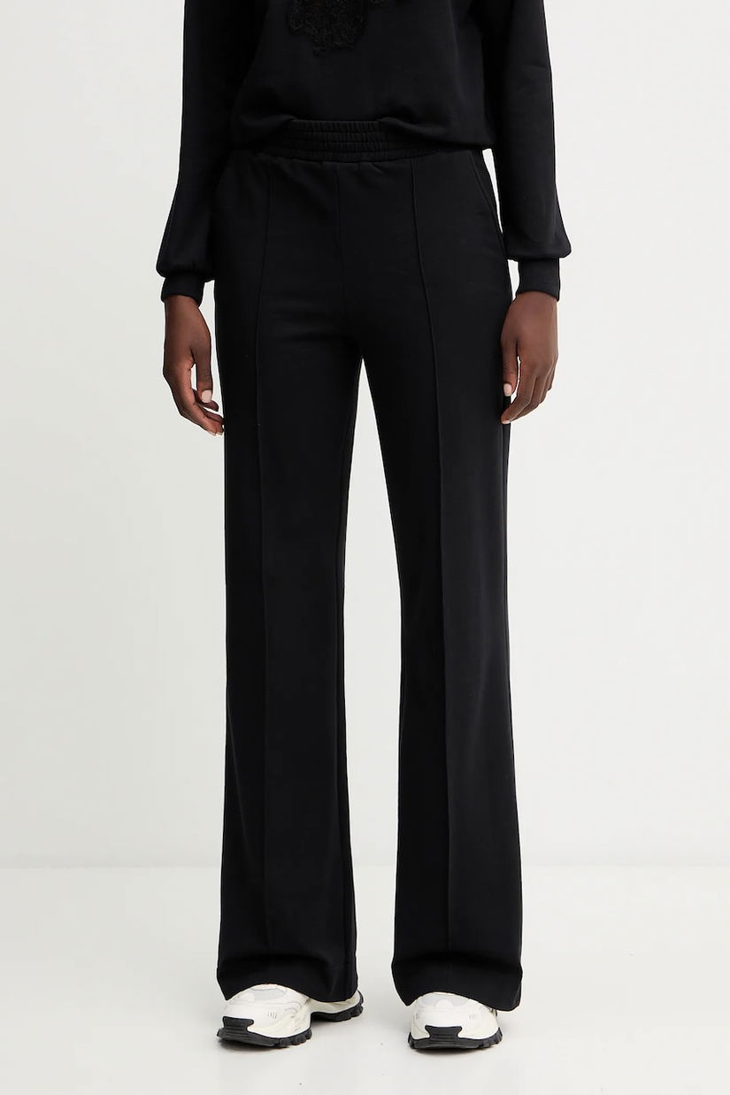 Ermanno Scervino pantaloni culoarea negru, lat, high waist, D474P606LEM