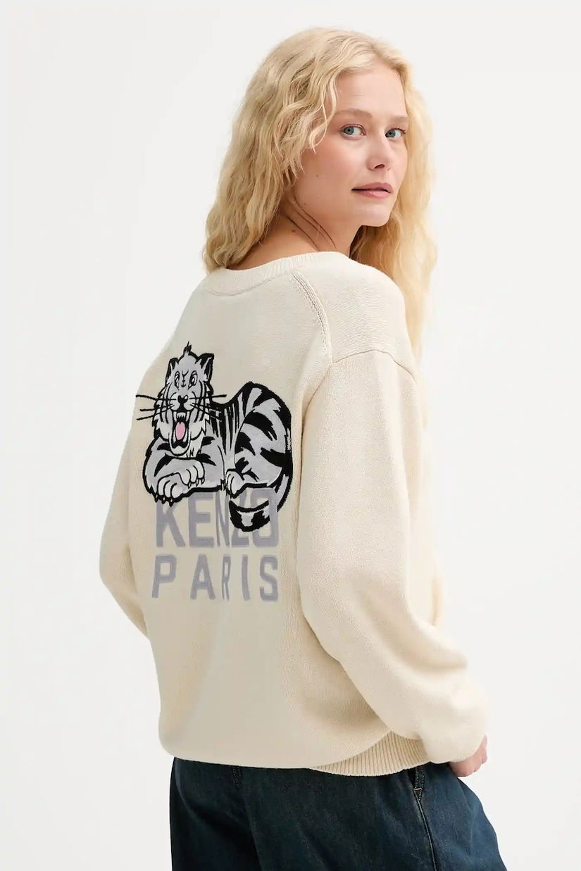 Kenzo cardigan de lână culoarea bej, light, FF62CA7123LI