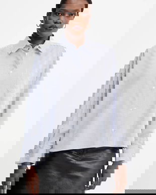 Weekend Max Mara cămașă din bumbac ARTURO culoarea bleumarin, cu guler clasic, relaxed, 2525116042600