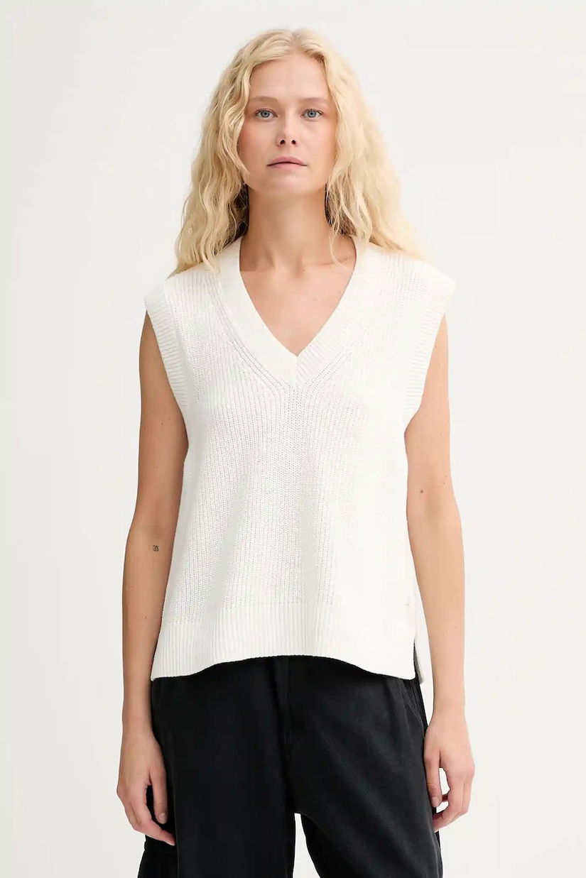 Marc O'Polo vestă din bumbac culoarea bej, light, 5000006679