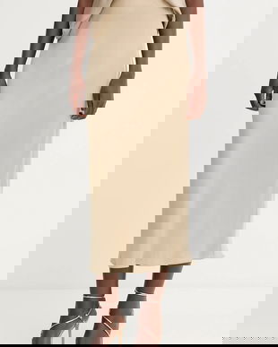 BOSS fustă culoarea bej, maxi, drept, 50541819