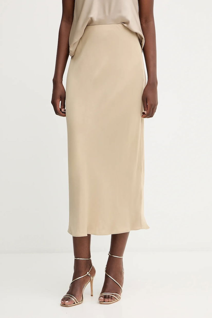 BOSS fustă culoarea bej, maxi, drept, 50541819