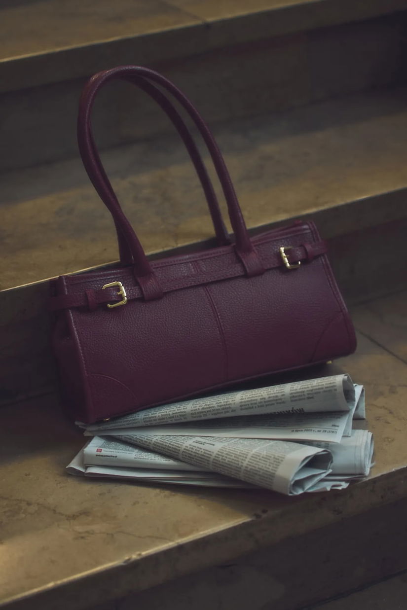 Answear.LAB poseta de piele culoarea bordo