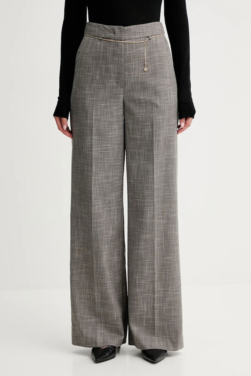 Simona Corsellini pantaloni culoarea maro, drept, high waist, A25CPPA01501