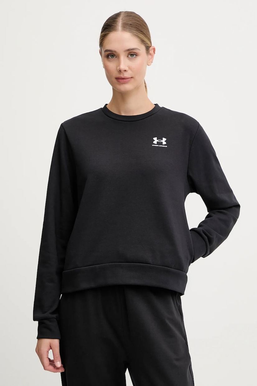 Under Armour bluză Rival Terry culoarea negru, cu imprimeu, 1389659