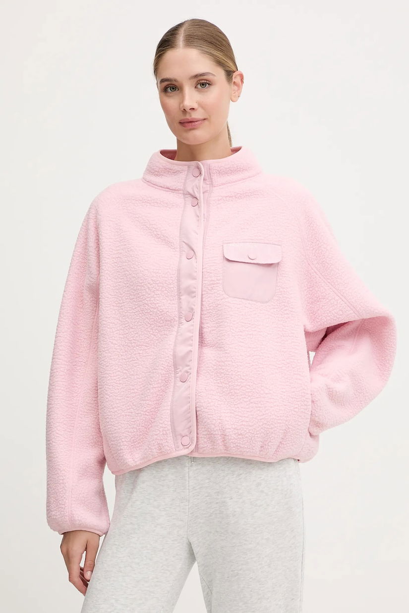 P.E Nation hanorac fleece Takeover culoarea roz, cu imprimeu, 253J142