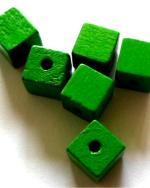 Margele lemn cub mic verde deschis