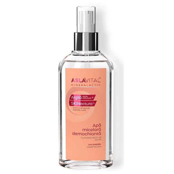 Apa Micelara Demachianta cu Argila pentru Ten Sensibil - Aslavital Mineralactiv SKINectura Cleansing Micellar Water, 150 ml