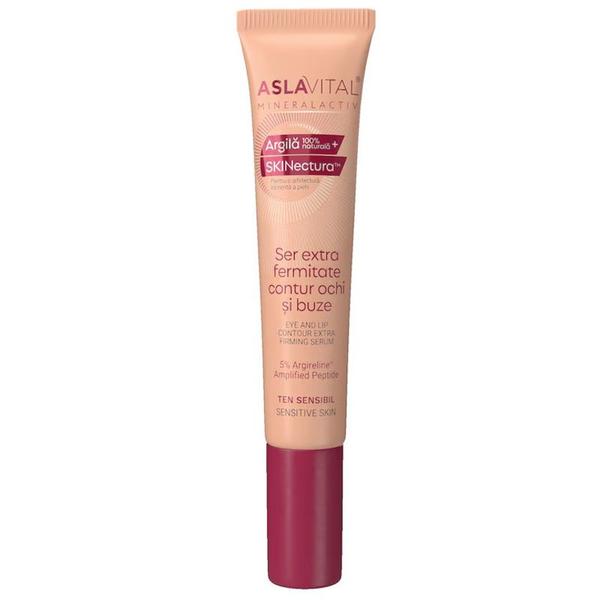 Ser Extra Fermitate Contur Ochi si Buze cu 5% Argireline&trade; Amplified Peptide - Aslavital Mineralactiv SKINectura Eye and Lip Control Extra, 15 ml