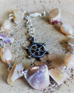 Bratara din perle si sidef natural - marine bracelet