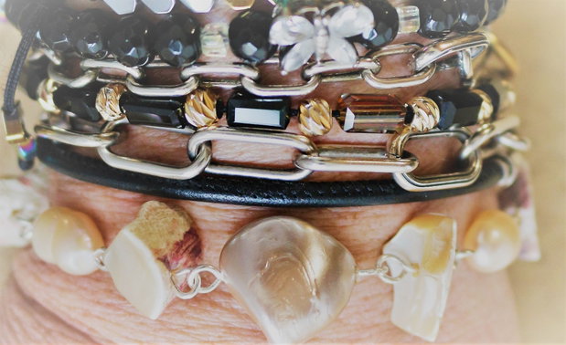 Bratara din perle si sidef natural - marine bracelet