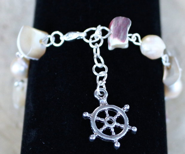 Bratara din perle si sidef natural - marine bracelet