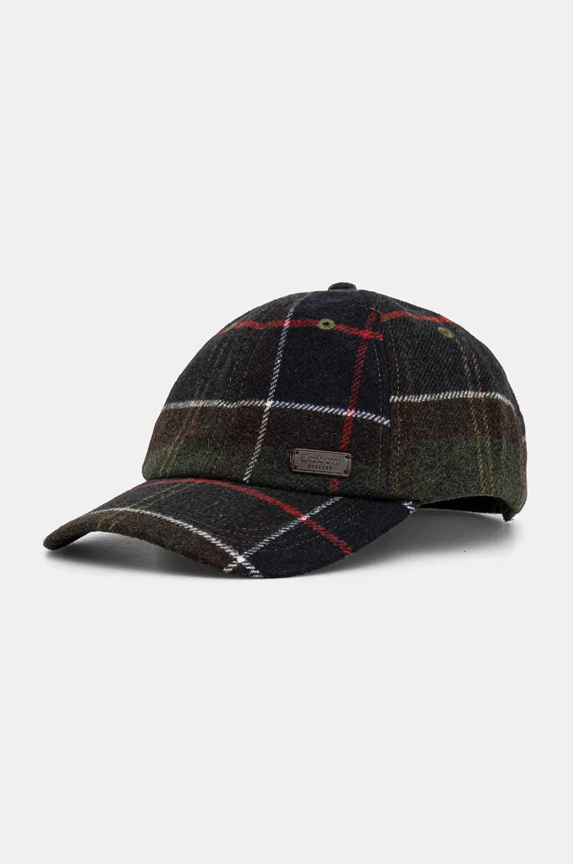 Barbour șapcă din amestec de lână culoarea verde, modelator, MHA0553