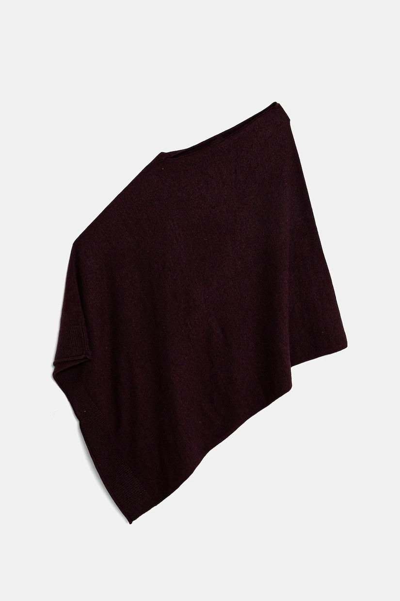 United Colors of Benetton poncho din amestec de lână culoarea bej, 1235DU01A