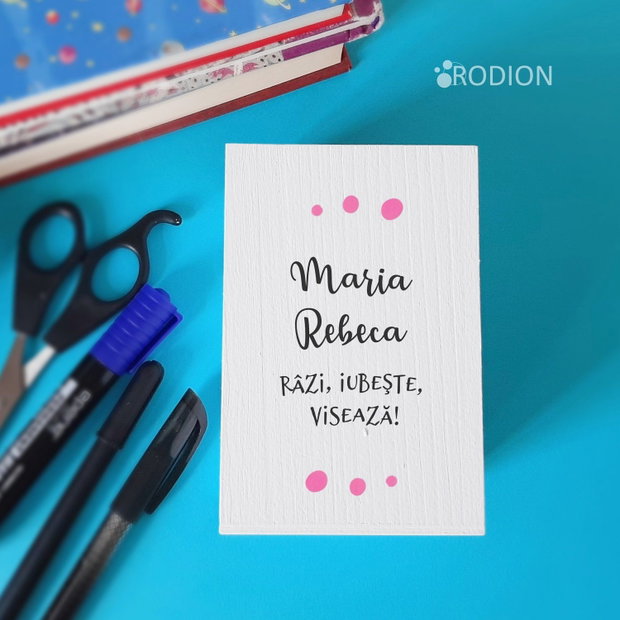 Suport pixuri fetita pictat manual personalizata cu nume si mesaj