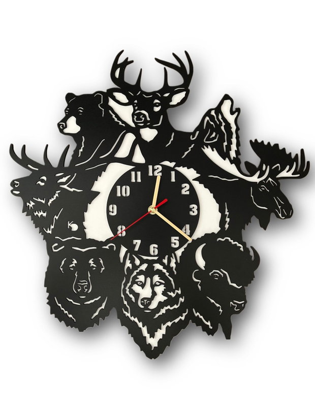 Ceas Personalizat pentru Vânător Decor Animale din Pădure