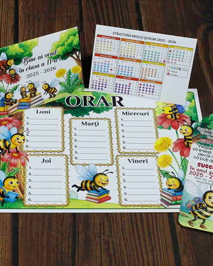 Set cadou personalizat prima zi de scoala Clasa Albinutelor