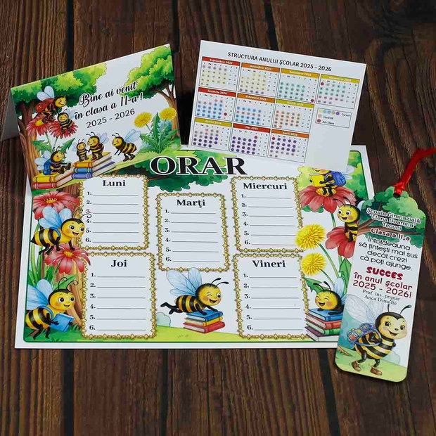 Set cadou personalizat prima zi de scoala Clasa Albinutelor