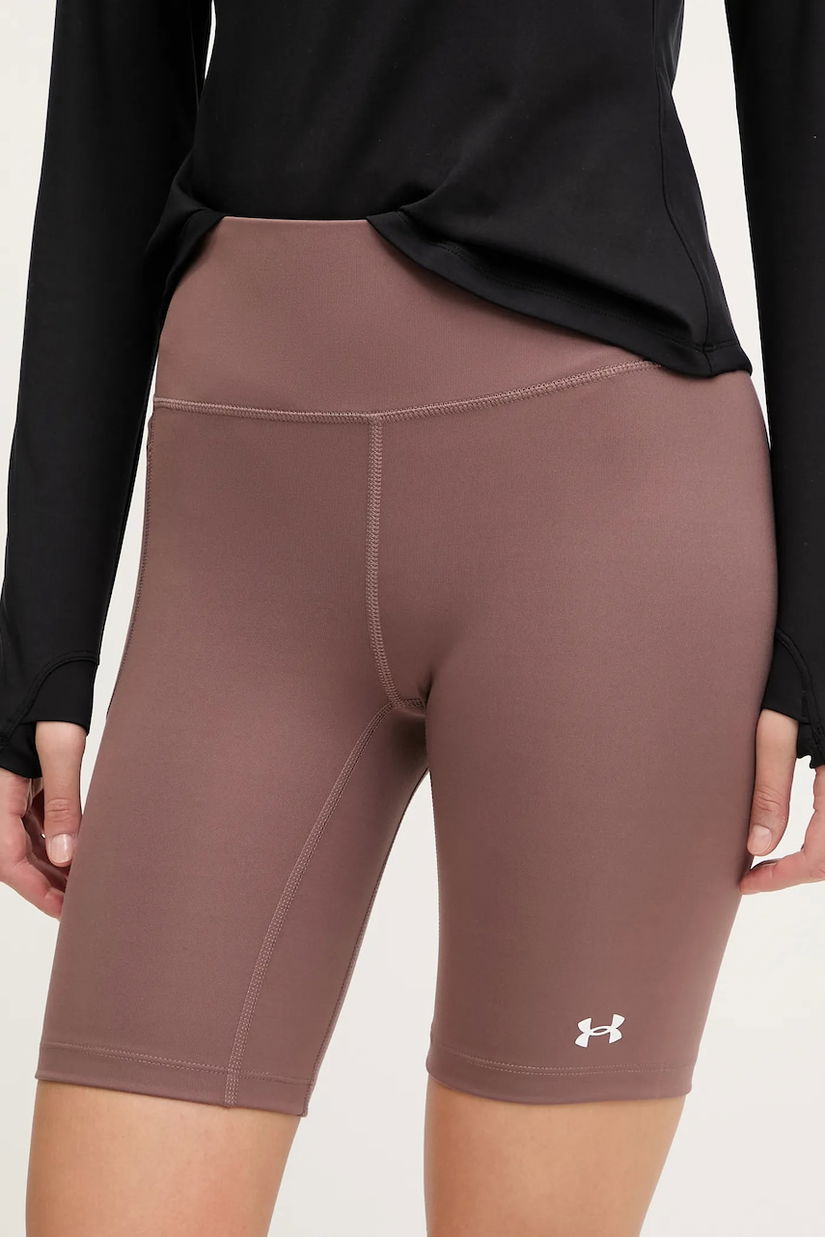 Under Armour pantaloni scurți de antrenament Motion culoarea roz, uni, medium waist, 1388646