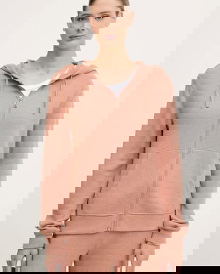 Chantelle bluză culoarea bleumarin, cu glugă, uni, C15WL5