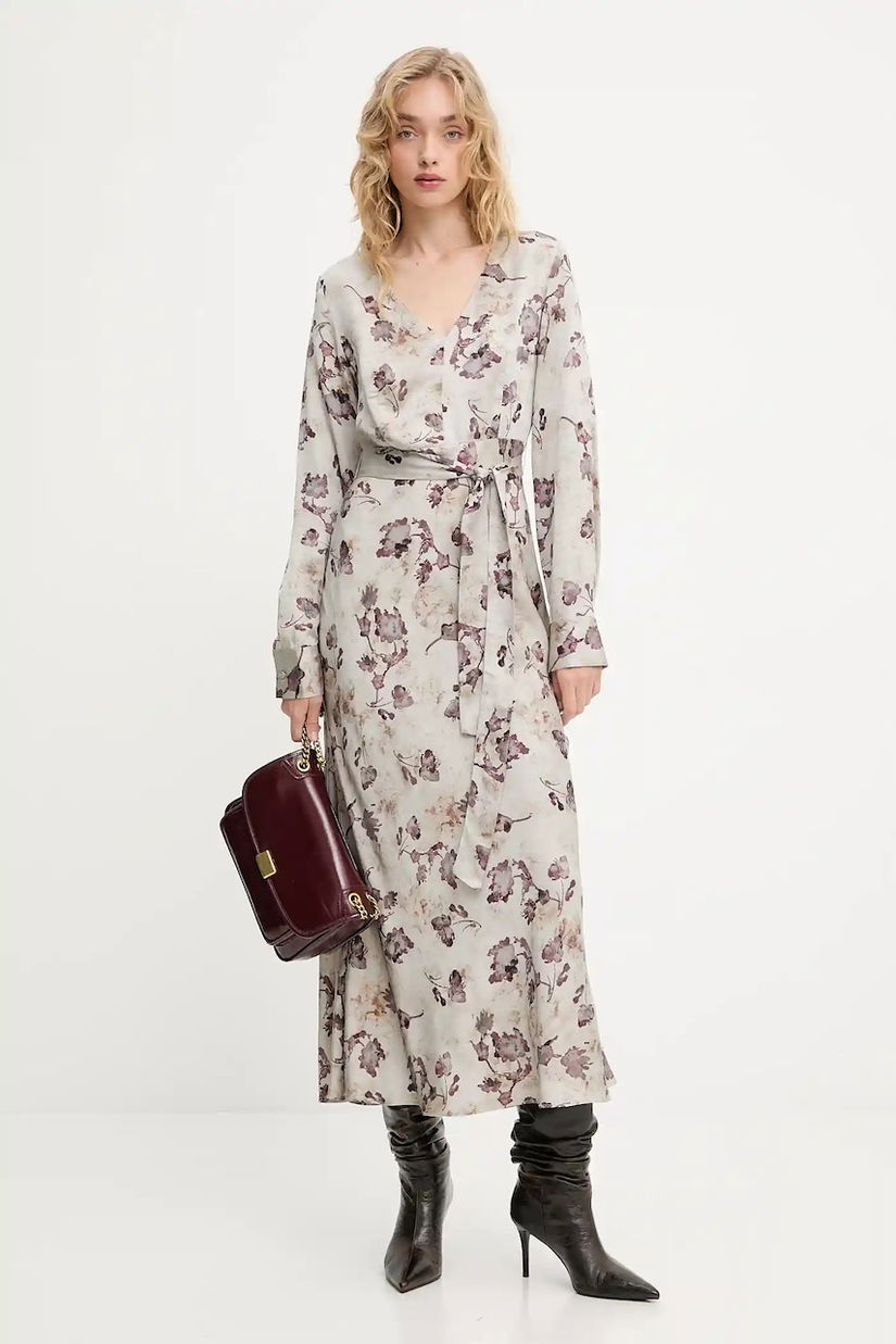 Answear.LAB rochie culoarea gri, maxi, evazati