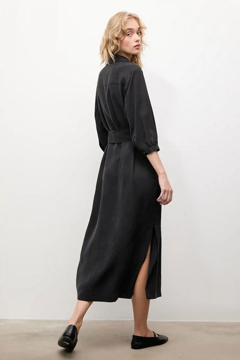 Answear.LAB rochie culoarea negru, midi, drept
