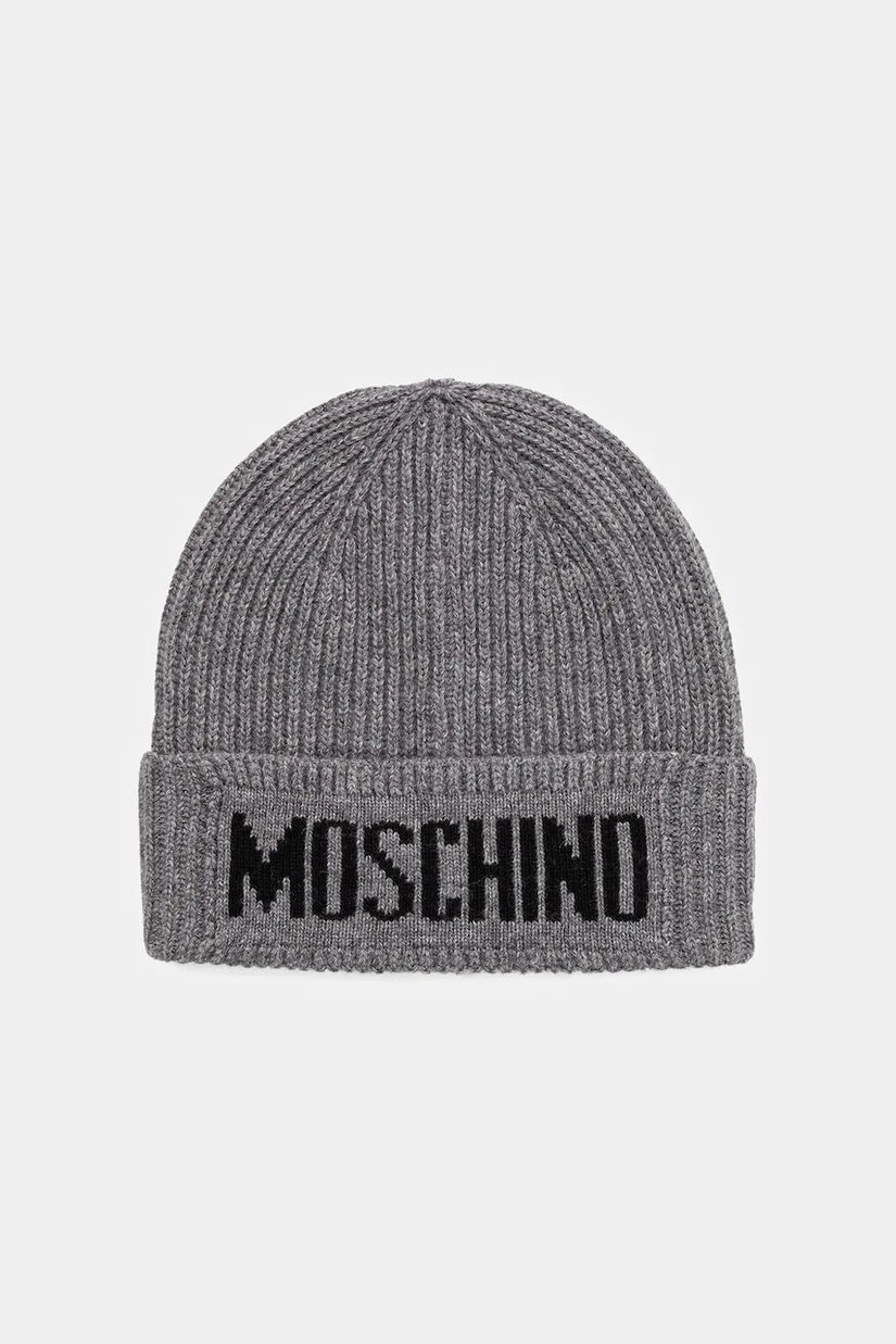 Moschino căciulă de lână culoarea gri, M5875 60808
