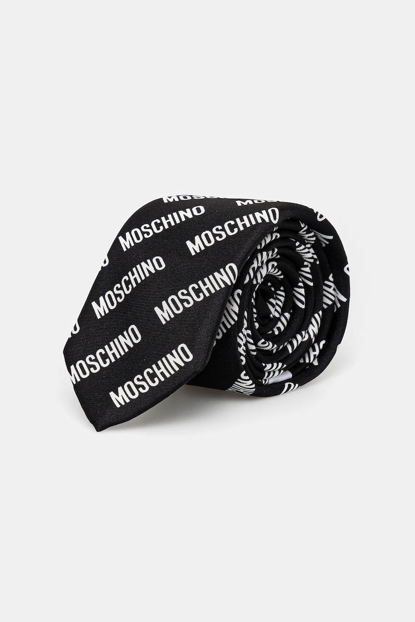 Moschino cravată de mătase culoarea negru, M5863 55009
