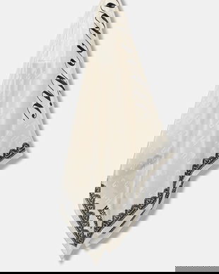 Moschino eșarfă de mătase culoarea bej, cu imprimeu, M3291 3157