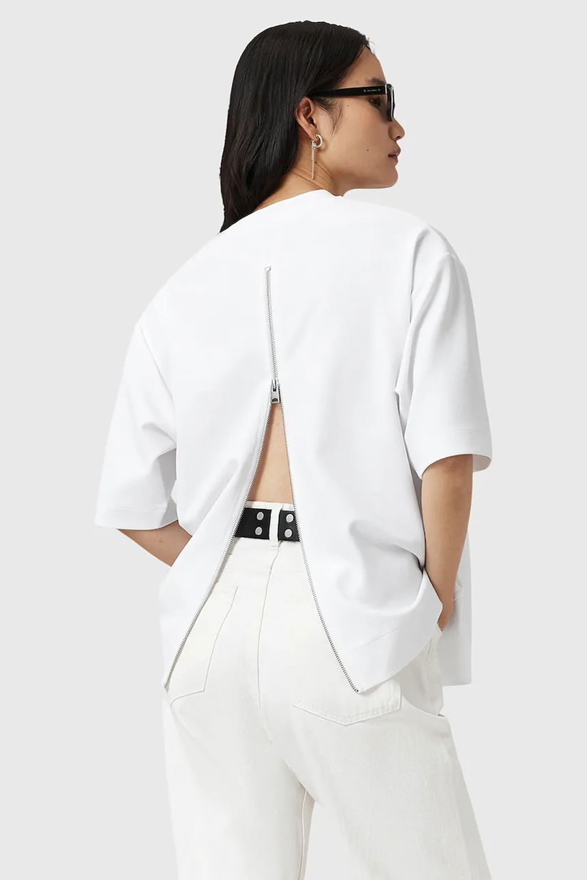 AllSaints bluză DANI culoarea alb, uni, W002JD