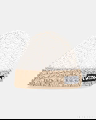 Moschino căciulă din amestec de cașmir culoarea bej, M3341 65453