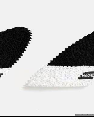 Moschino căciulă din amestec de cașmir culoarea negru, M3341 65453