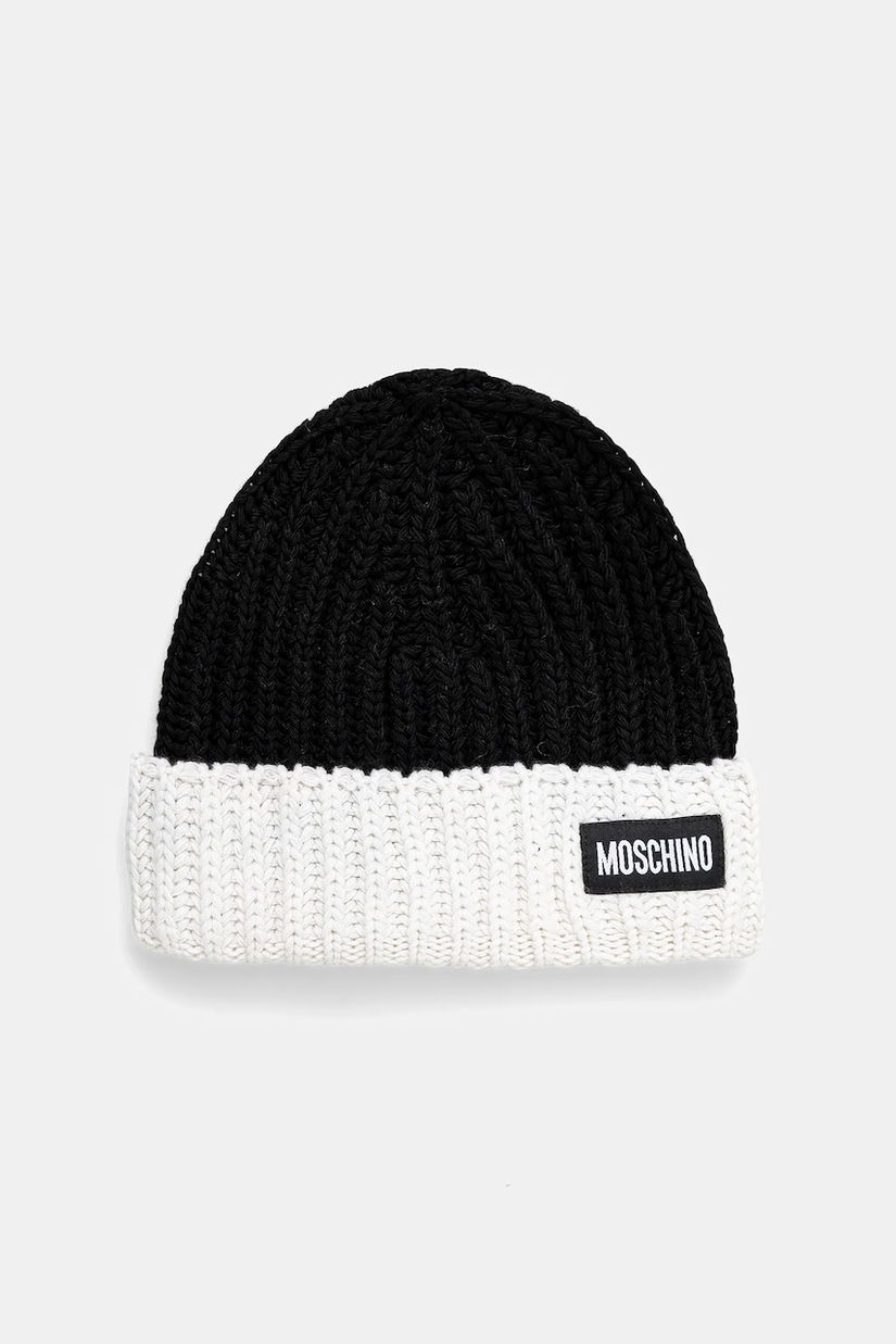 Moschino căciulă din amestec de cașmir culoarea negru, M3341 65453